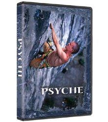 the dvd cover for psyche, featuring a man climbing up a rock face