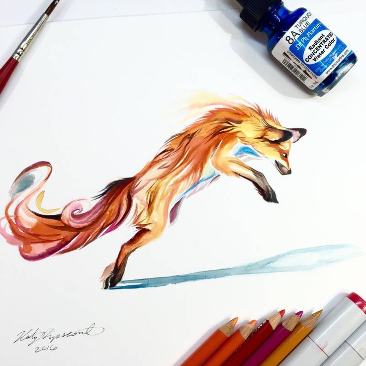 Fox 3 by Lucky978 | Watercolor fox tattoos, Fox painting, Watercolor fox