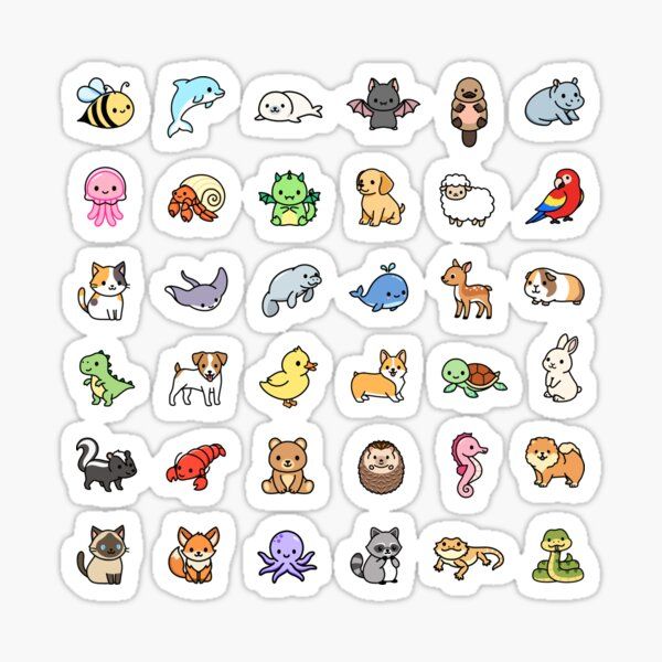 a bunch of different types of animals sticker