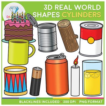 an image of 3d real world shapes cylinders