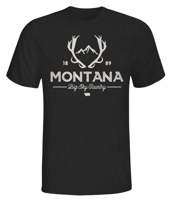 Montana Shirt, Billings Mt, Custom T Shirts, Custom Tshirts, Montana, Mosaic, T Shirts, Mens Graphic Tshirt, Embroidery