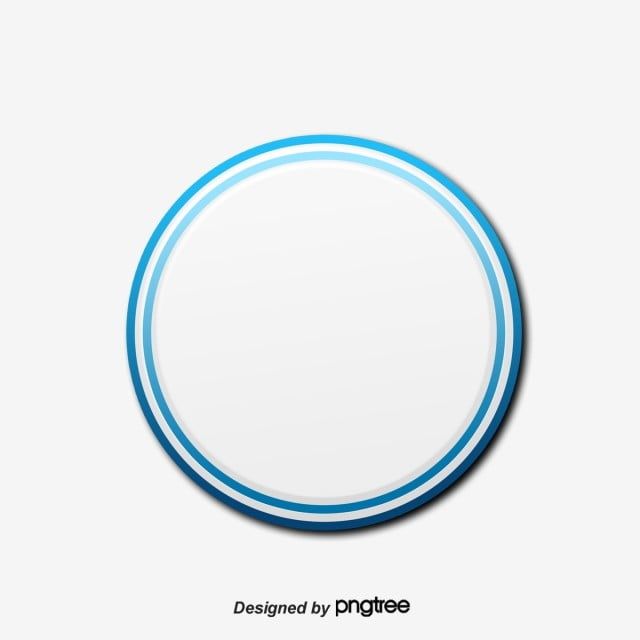 a white and blue button with the word designed by pngfee on it