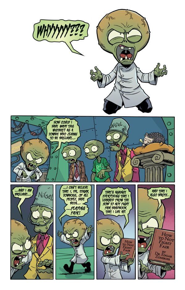 a comic strip with an image of plants and zombies