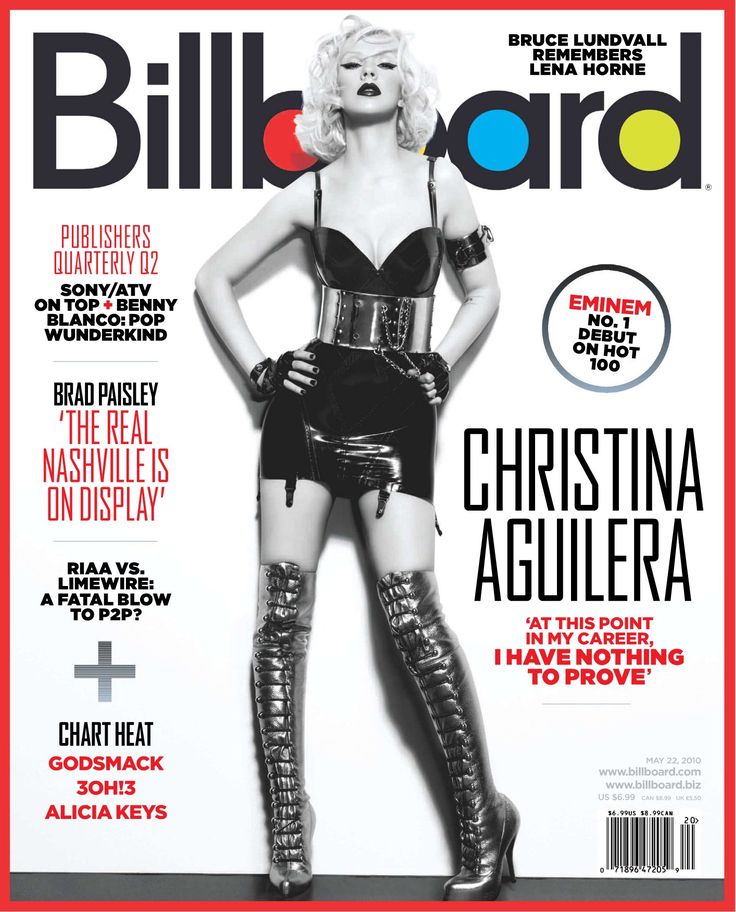 Christina Aguilera – Billboard Magazine (May 2010) Madonna Magazine, Adele Weight, Lena Horne, Billboard Magazine, Popular Magazine, Radio Play, Brad Paisley, Magazine Issue, Hottest 100