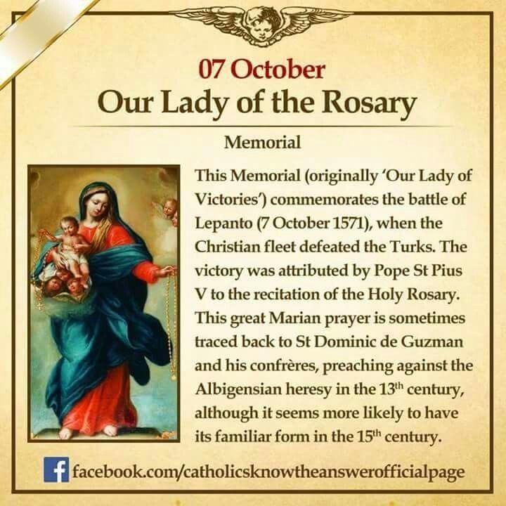 an image of the virgin mary holding jesus in her arms, with text below it that reads our lady of the rosary