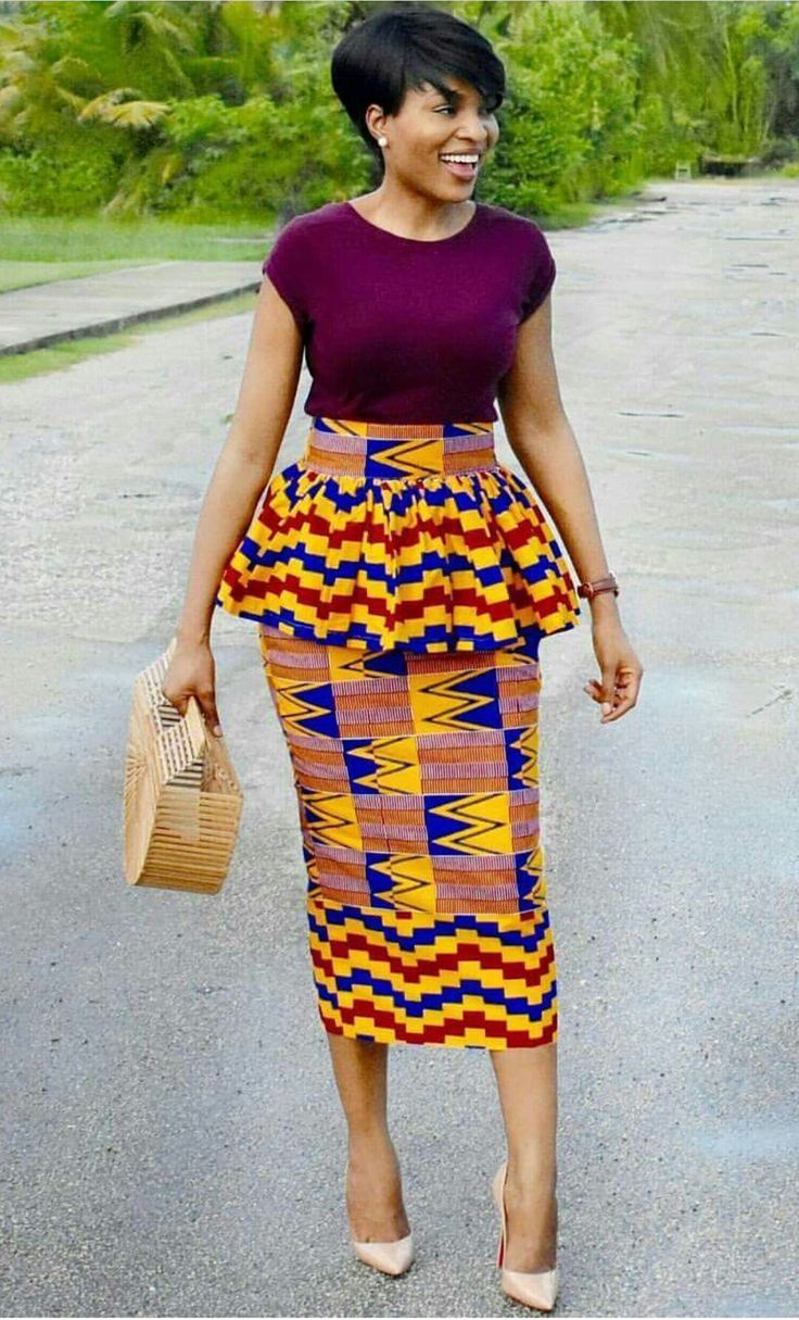 Gorgeous kente pencil skirt Pencil Skirts Designs, African Pencil Skirt, Nubian Style, African Print Pencil Skirt, Office Wears, Kitenge Designs, Traditional Gowns, African Print Skirt, African Skirts