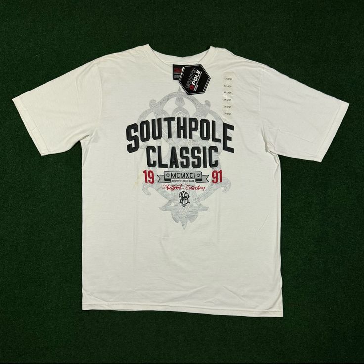 Bnwt Vintage Y2k Southpole Graphic T-Shirt Measures 25 X 33 One Small Storage Stain As Shown (Will Come Out Once Washed) No Rips Or Blemishes Always Open To Offers Made In Usa Y2k Men, Biker T Shirts, Script Logo, Black Streetwear, Patriotic Shirts, Embroidered Tshirt, Small Storage, Tour T Shirts, South Pole