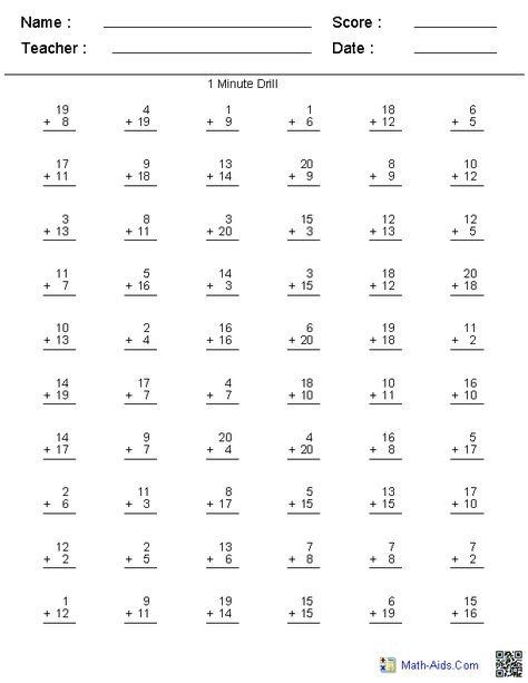 2nd Grade Minute Math Worksheets Pin On Homeschool in 2020 | Free ...