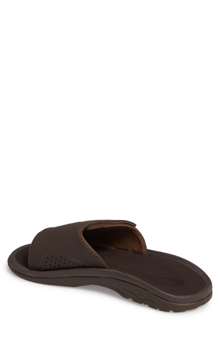 Supple faux leather defines an easygoing slide sandal featuring an adjustable strap for a superior fit. Style Name:Olukai Nalu Slide Sandal (Men). Style Number: 5298163_1. Brown Slip-on Sport Sandals With Arch Support, Cushioned Open Toe Brown Sport Sandals, Brown Cushioned Open Toe Sport Sandals, Comfortable Brown Slide Sport Sandals, Brown Cushioned Open-toe Sport Sandals, Brown Synthetic Slides With Cushioned Footbed, Comfortable Brown Sport Slide Sandals, Brown Synthetic Slip-on Sport Sandals, Brown Synthetic Slippers With Arch Support