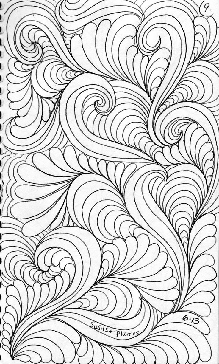 an abstract drawing in black and white, with swirls on the bottom half of it