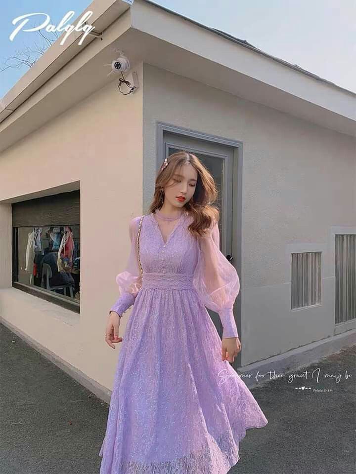 Lilac Dress Outfit Wedding, Dress Ultah, Dress Ungu, Tangled Quince, Lavender Prom Dress Long, Long Dress Korean Style, Eco Friendly Dress, Denim Skirt Fashion, Dress Bridesmaids