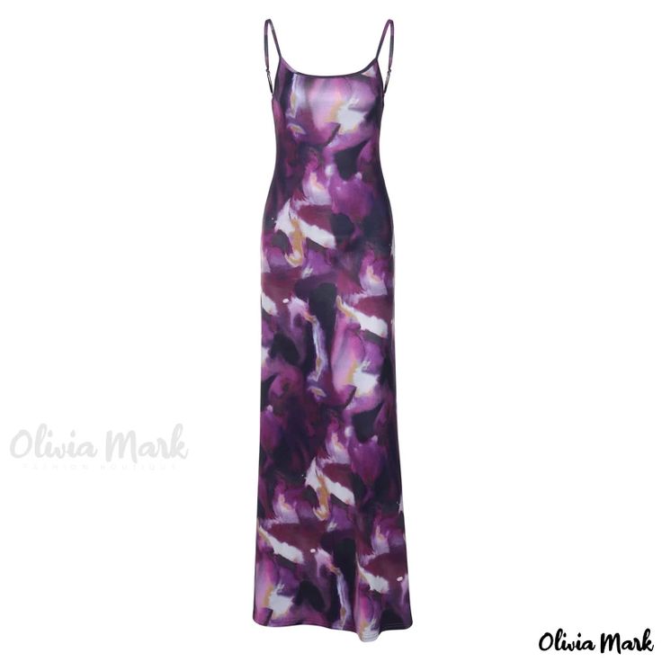 Olivia Mark - Fashionable Printed, Sexy Open Back, Slim Fit Spaghetti Strap Dress for Women Mirror Palais, Cami Maxi Dress, Strap Dresses, Camisole Dress, Backless Maxi Dresses, Maxi Dress Party, Printed Maxi, Club Dresses, Printed Maxi Dress