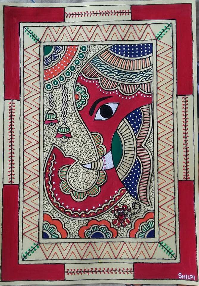 Madhubani Paintings Peacock, Worli Painting, Madhubani Paintings, Art Buddha, Kalamkari Painting, Ganesh Art, Art Premier, Indian Painting, Ganesha Painting