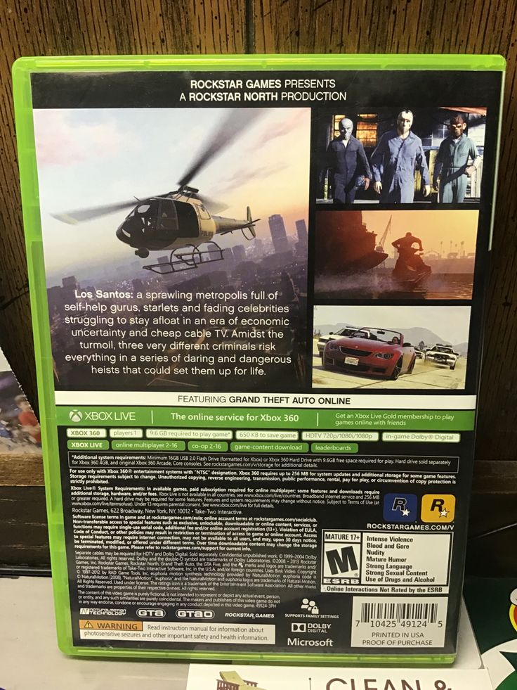 Back of GTA 5 Game Case | Play game online, Rockstar games, Online games