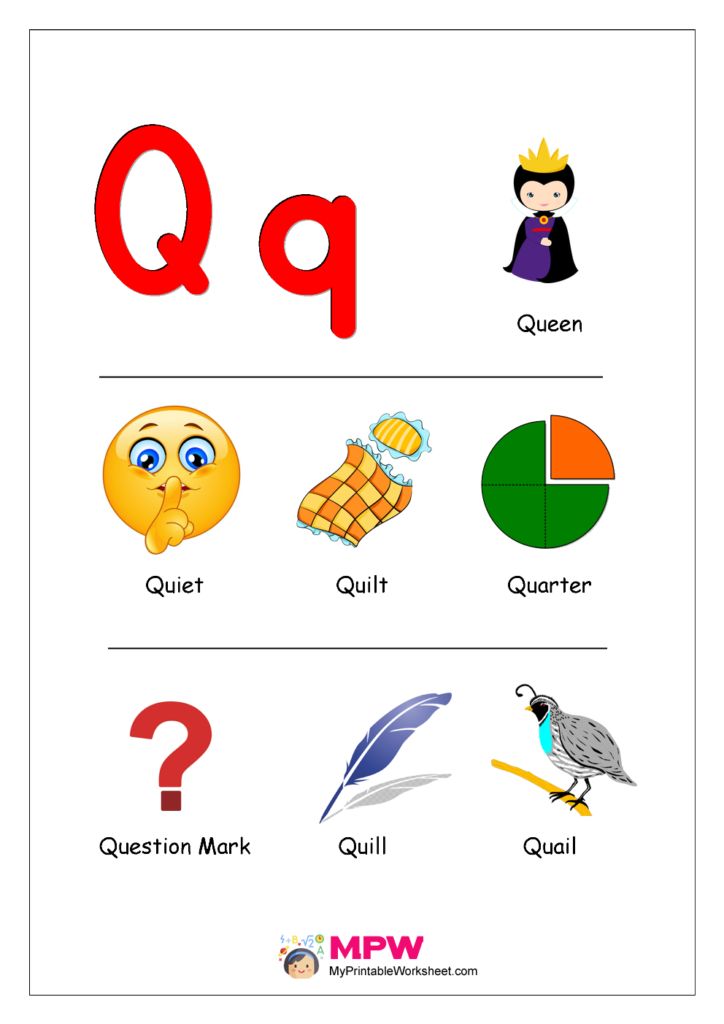 Things that start with Q Alphabet | Printable Worksheet for Q Alphabet ...