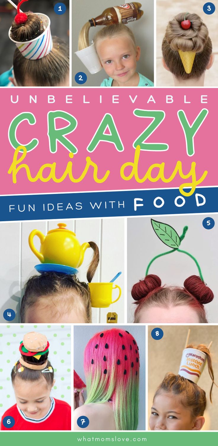 Crazy Hair Day Ideas for your school's spirit day. Includes easy last minute hairstyles + Wacky Hair Day ideas for boys or short hair, girls or long hair, and even teachers! #crazyhairday Easy Last Minute Hairstyles, Last Minute Hairstyles, Crazy Hair For Kids, Crazy Hair Day Ideas, School Spirit Days, Spirit Day, Wacky Hair Day, Wacky Hair Days, Going Out Hairstyles