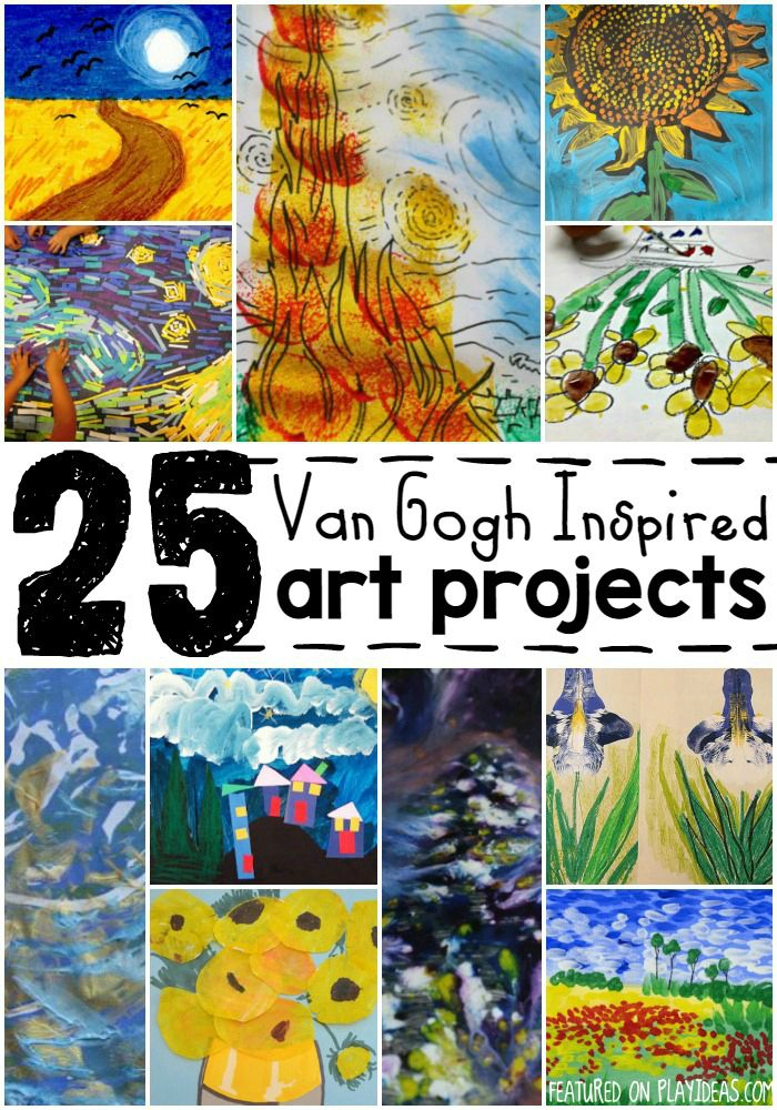 the cover of 25 van gogh inspired art projects