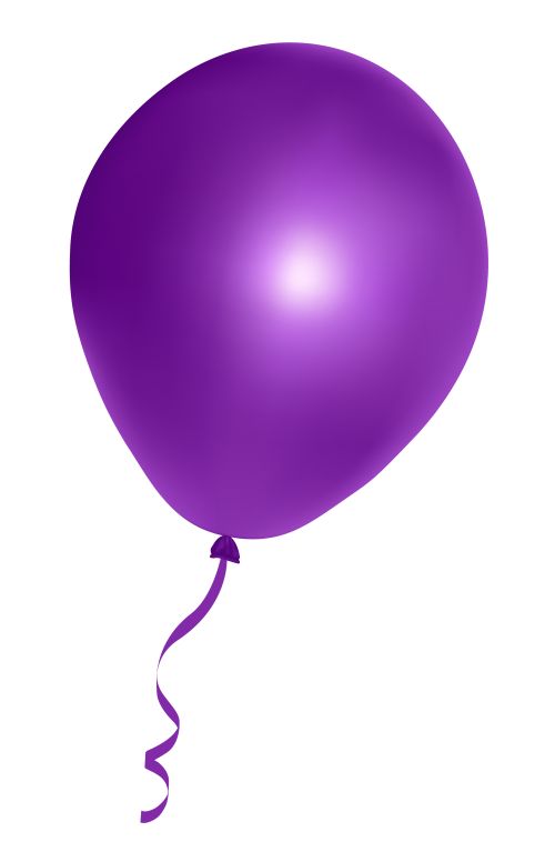 a purple balloon floating in the air with a string attached to it's end