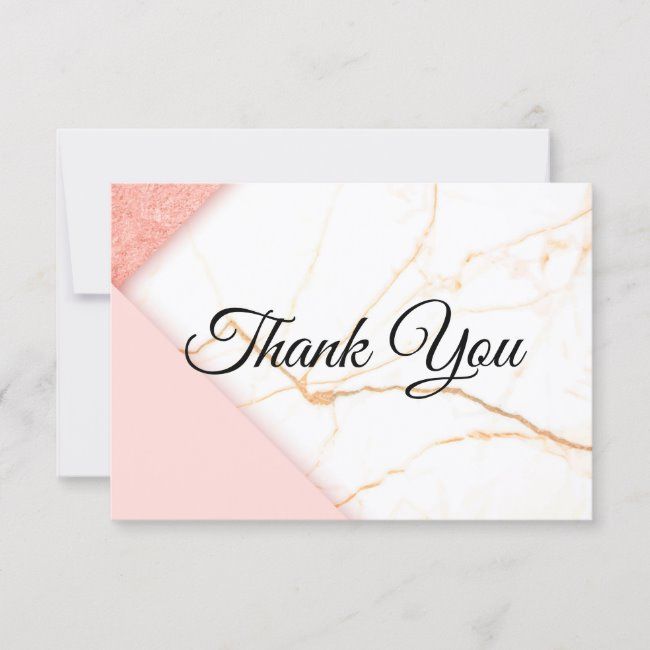 Modern Pink and Gold Marble Thank You Card | Zazzle | Thank you cards ...