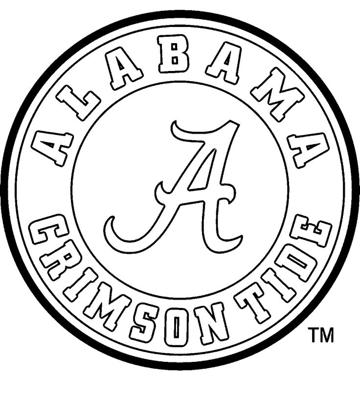 the university of alabama logo in black and white, with the letter a on it