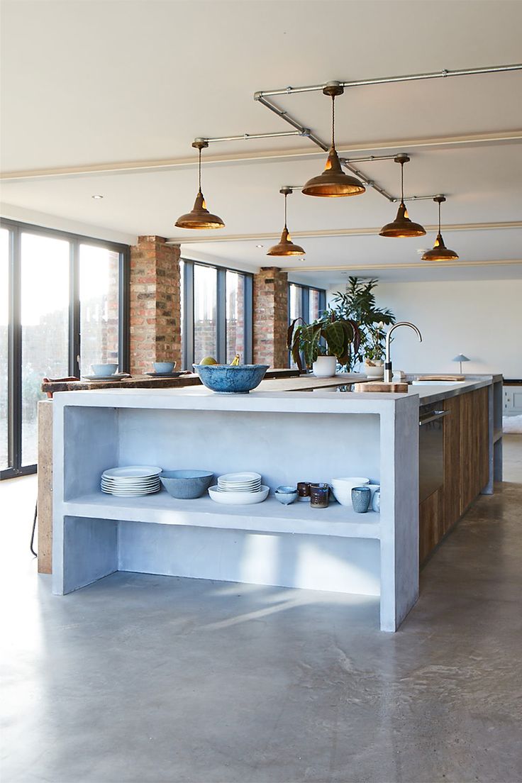 Concrete Kitchen Island Bespoke kitchen design, Bespoke kitchen island, Concrete kitchen island