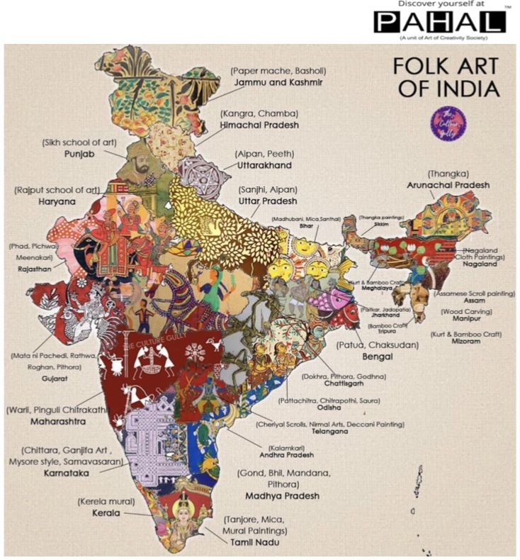 an illustrated map of india with all the major cities and their respective names on it