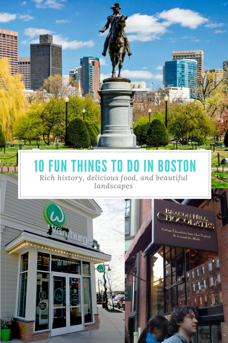 the top ten things to do in boston, including an image of a statue and buildings