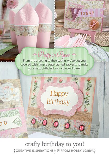 a birthday card with pink and green accents