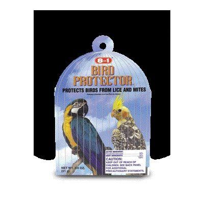 a package of bird protectors with two parrots on the front and one in the back