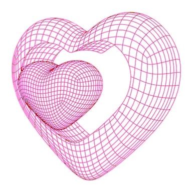 a pink heart shaped object on a white background