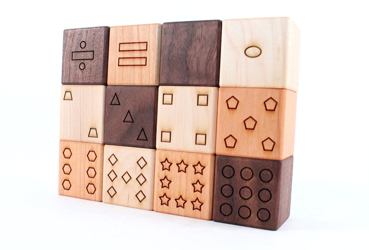 the wooden blocks have different shapes and sizes