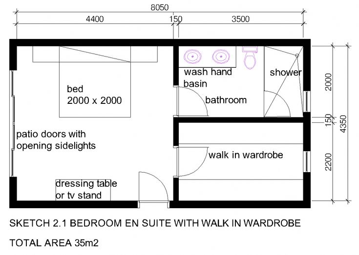 the floor plan for a bedroom with walk in wardrobe