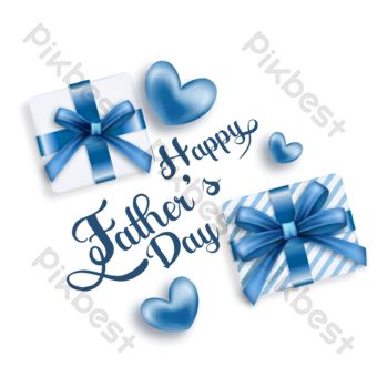 Quality Cartoon Father's Day Ribbon Gift PNG Images | PSD Free Download ...