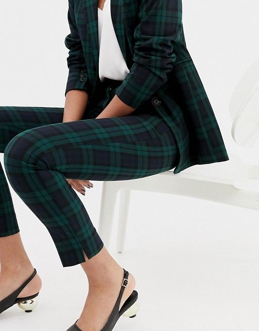 Mango blue and green plaid pants two-piece in navy$60.00 Green Plaid Pants Outfit, Plaid Pants Outfit Women, Plaid Suits Women, Green Plaid Pants, Plaid Pants Outfit, Pants Outfit Work, Cabi Clothes, Tartan Pants, Blue And Green Plaid