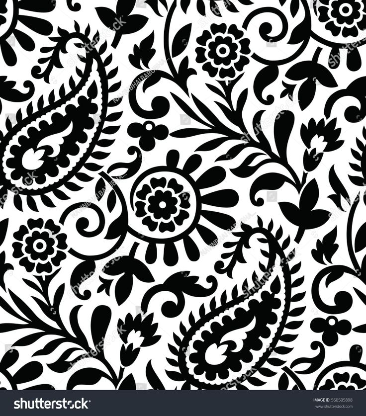 a black and white floral pattern