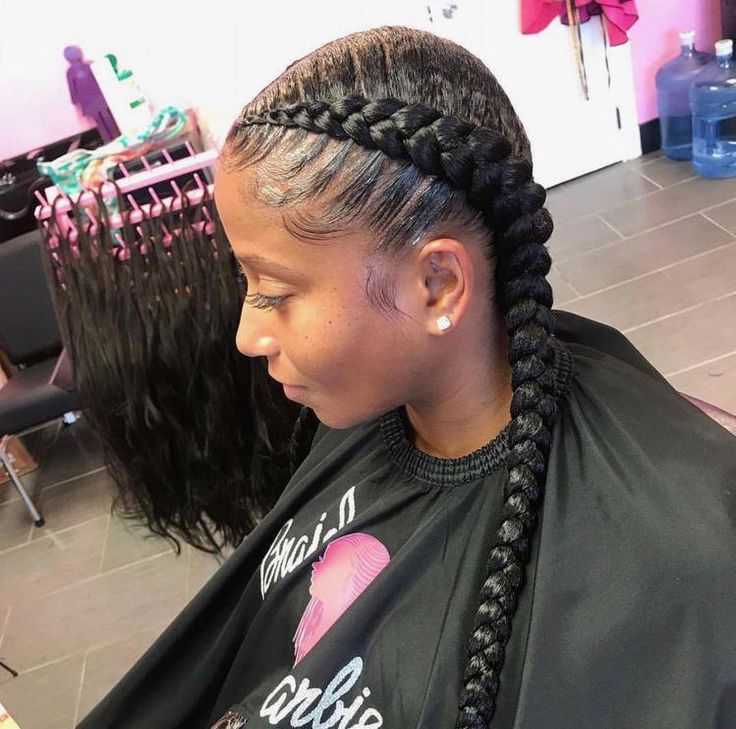 French Braids For Black Women Two, Braids Hairstyles Black Women, Feedins Braids, Military Hairstyles, Two Braids Hairstyles, Hair Thread, Feed Ins, Two French Braids, Two Braid Hairstyles