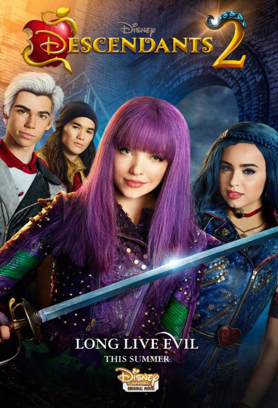 the movie poster for disney's descendantss 2, starring characters from various eras