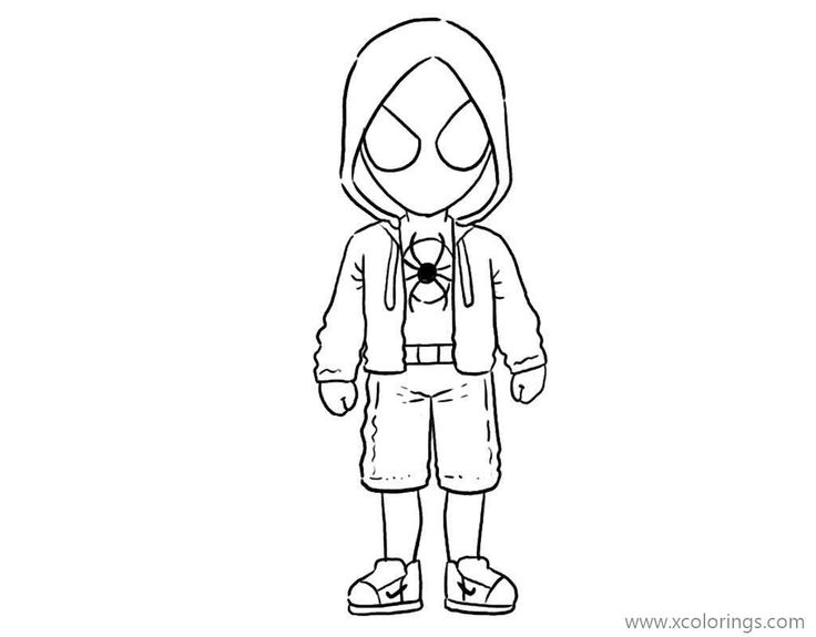 Chibi Miles Morales Coloring Pages. in 2021 | Miles morales coloring ...