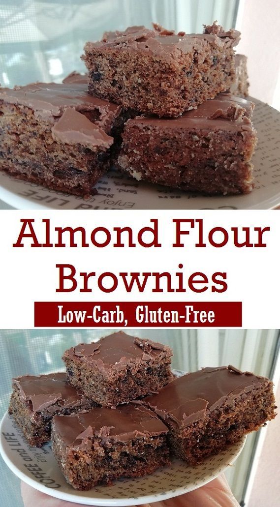 chocolate brownies stacked on top of each other with the words almond flour brownies low carb, gluten - free