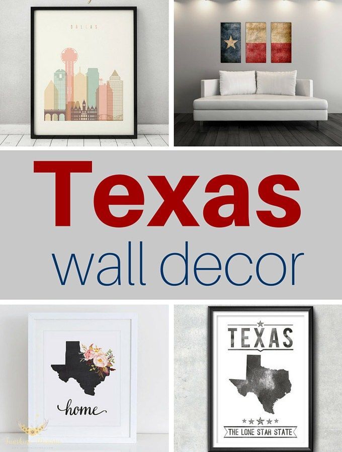 the texas wall decor is displayed in different styles and colors, including red, white, and blue