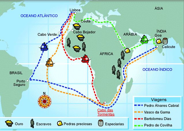 Mapas - Expansão Marítima ~ Estudando História | Expansão maritima ...