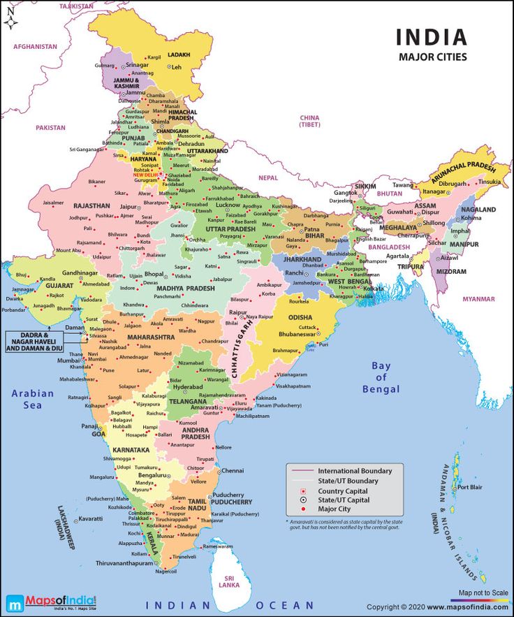 india map with all states and major cities