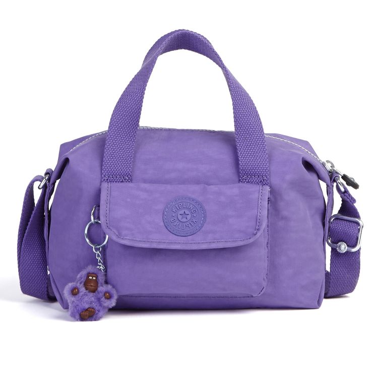 Brynne Handbag - French Lavender | Kipling Casual Handheld Travel Bags, Casual Bag With Adjustable Double Handle, Casual Handheld Satchel For Travel, Trendy Satchel With Adjustable Handle For On-the-go, Casual Handheld Satchel With Adjustable Handle, Casual Top Handle Travel Bag, Casual Diaper Bag With Removable Pouch, Casual Diaper Shoulder Bag With Removable Pouch, Trendy Shoulder Duffle Bag For On-the-go