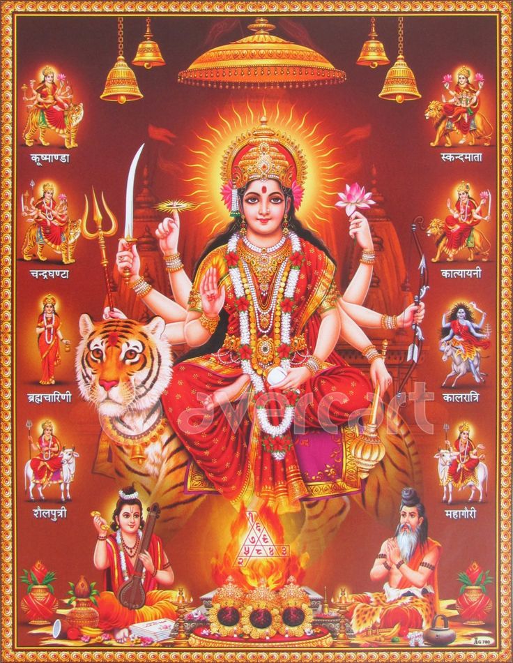 an image of the hindu god with many avatars and symbols in his body, surrounded by other deities