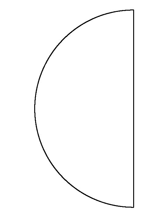 a half circle is shown in black and white, with the center section facing outward