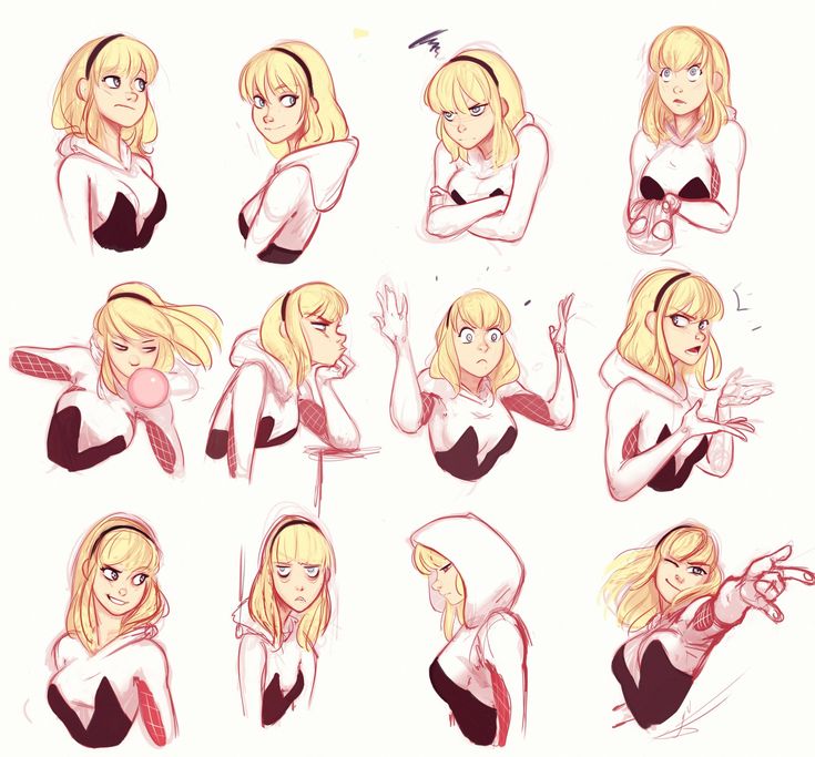 Raichiyo on Twitter: "SpiderGwen became a victim of my studies For fun!… " Art Spiderman, Image Spiderman, Spider Girl, Gwen Stacy, Spider Gwen, Spider Woman, Ms Marvel, Character Poses, Face Expressions