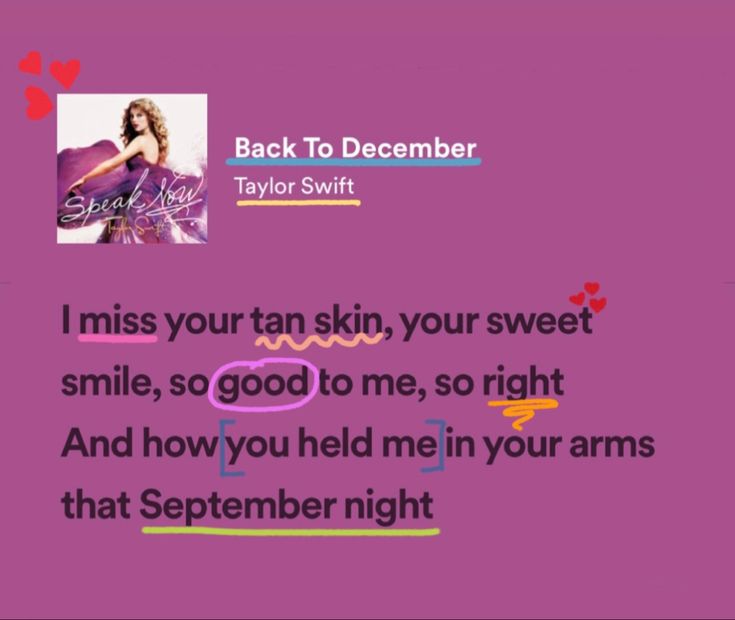 a pink background with the words back to december written in purple and black on it