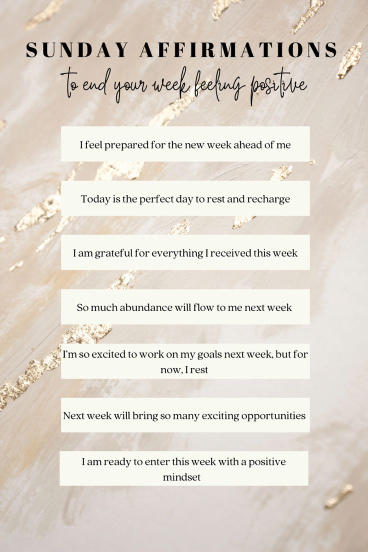 Sunday affirmations to end your week feeling positive End Of Week Affirmations, Sunday Night Affirmations, Week Affirmation, Sunday Affirmations, Therapy Homework, Weekly Reset, Sunday Reset, Sunday Scaries, Daily Positive Affirmations