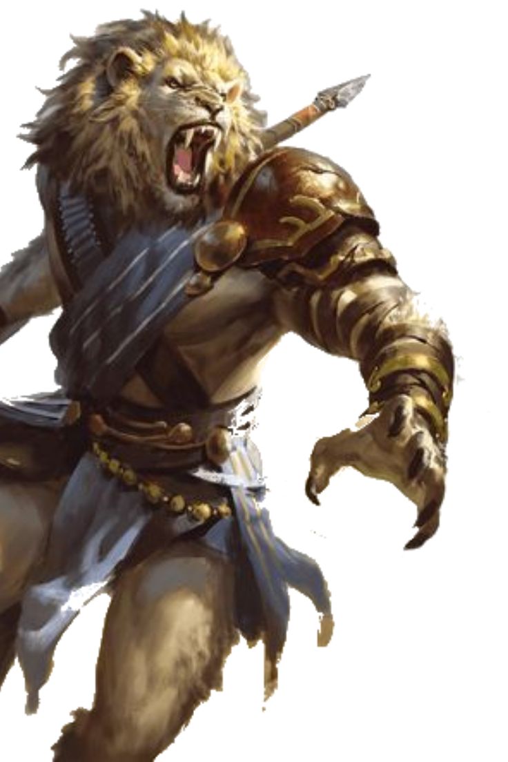 Prides of these nomadic, lion-like humanoids rarely interact with other peoples, having all they need in their shimmering homeland and knowing the treachery of strangers. Read more @GameCows .com #Leonin5e #Leonin #DnD5e #DnDRaces #dungeonsanddragons Dnd Races, Humanoid Creatures, Mtg Art, Fantasy Races, Dnd Art, Fantasy Creatures Art, Mythical Creatures Art, Fantasy Rpg, Dnd Characters