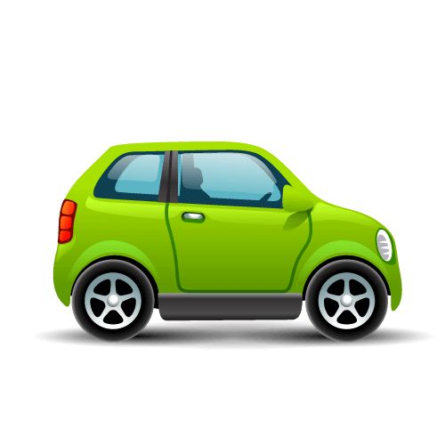 a small green car on a white background